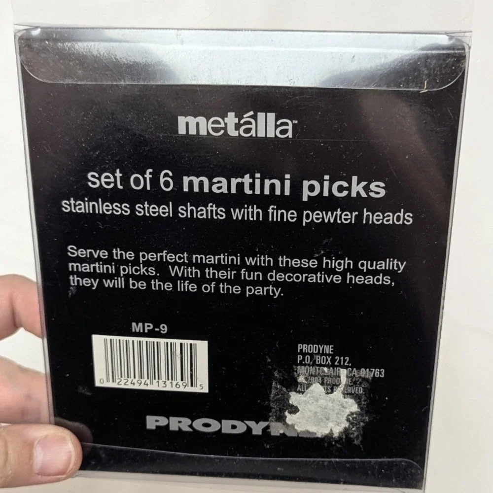 Metalla Martini Picks Silver Pewter Decorative Barware Set of 6